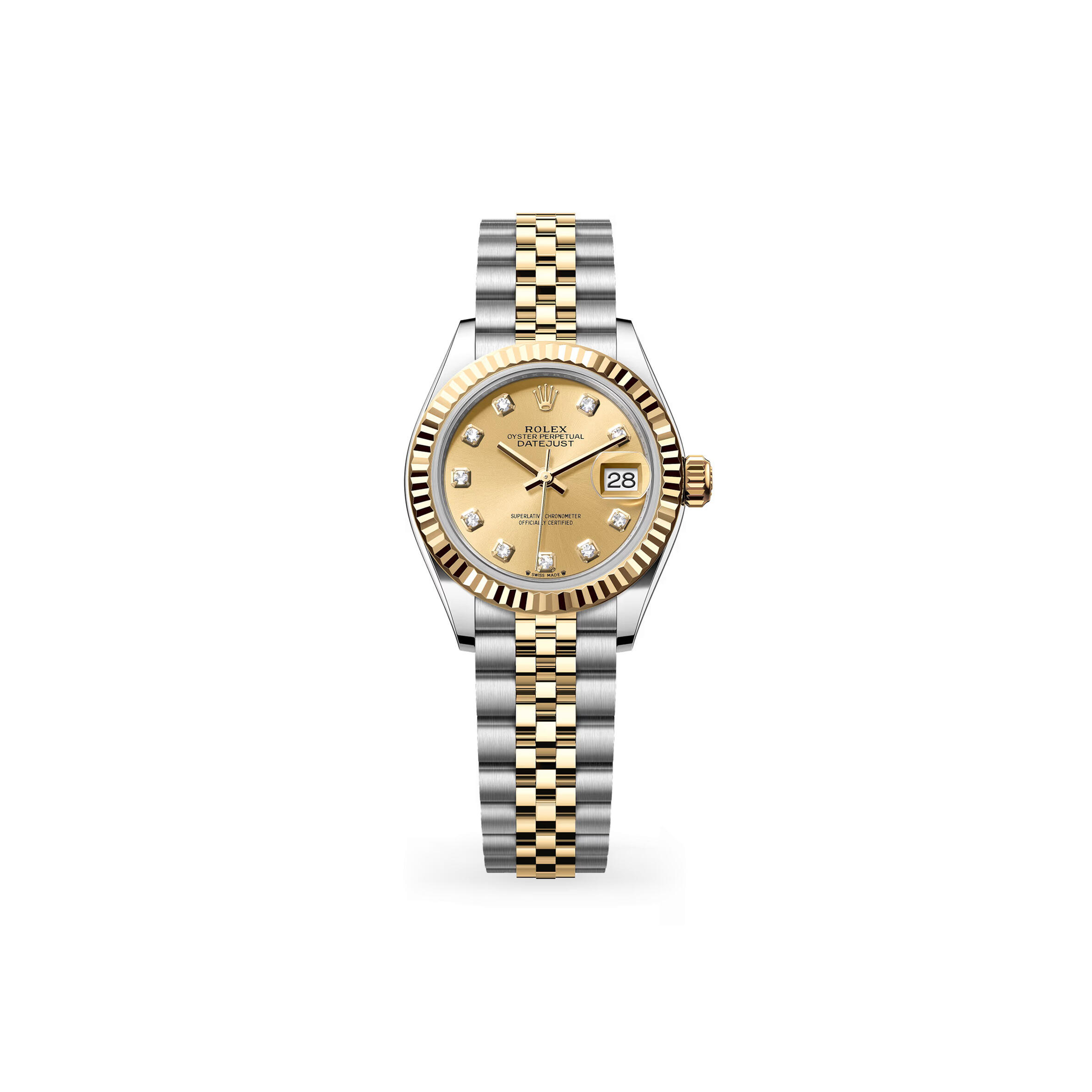 R01ex lady-datejust oyster, 28 mm, oystersteel and yellow gold m279173-0011
